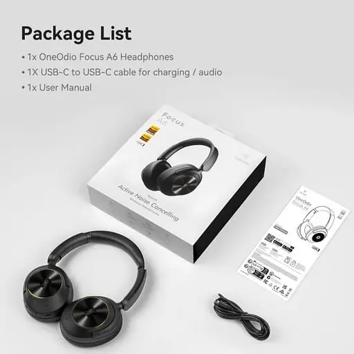 Навушники OneOdio A6 Hybrid ANC Black (A6 Black) - фото 3