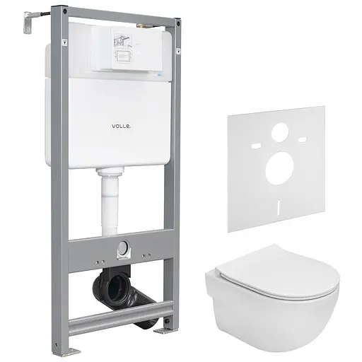Комплект инсталляция 4 в 1 Volle Master Evo 212010 + унитаз Roca Meridian Rimless A34H242000 с сидением Soft Close, Белый - фото 1
