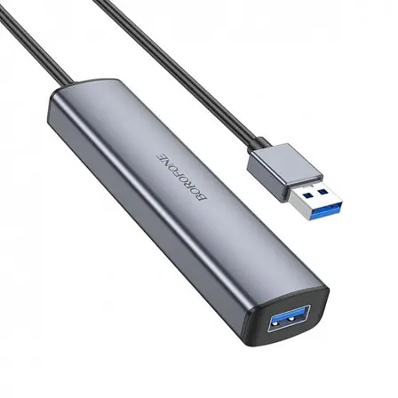 Хаб адаптер Borofone DH12 Smart 4-in-1 converter (Usb to Usb3.0x4) кабель 1.2 метра - фото 2