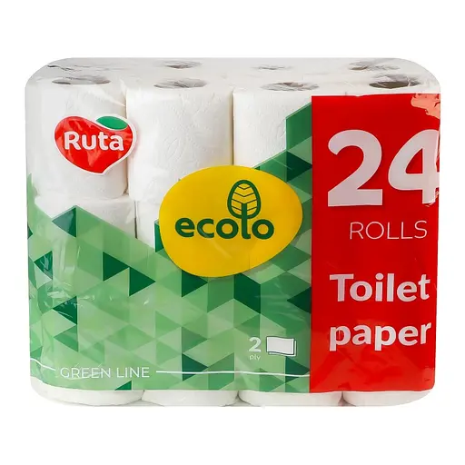Папір туалетний Ecolo 24 рул 2 ш білий - фото 1