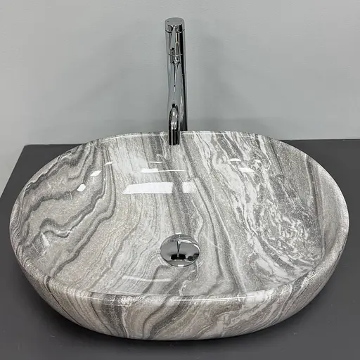 Умивальник VBI Modena S grey onyx накладний VBI-012009, Сірий - фото 3