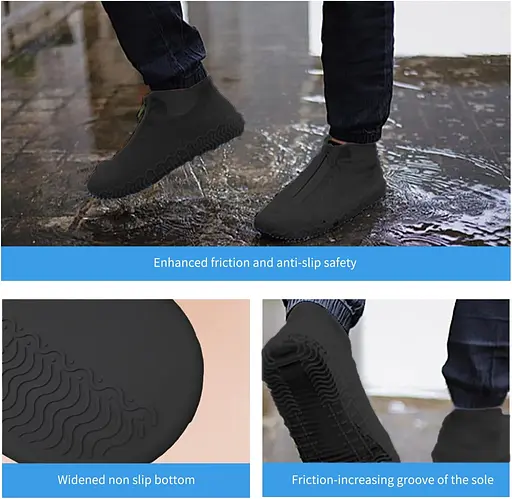 Бахіли на взуття силіконові з застібкою LVR 016 L 38-42 Black (17554) - фото 3