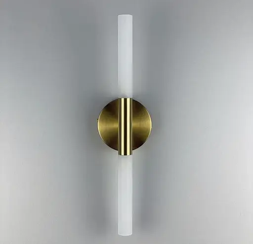 Бра у вигляді трубки в латуні з скляними матовими плафонами Line F YG 368/2 - фото 3