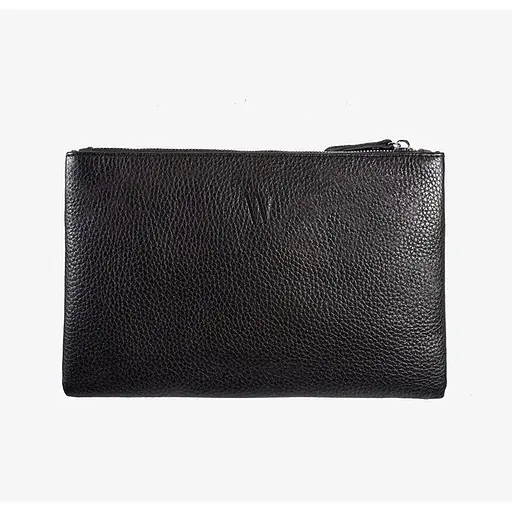 Шкіряна сумка Lina чорна флотар - фото 1