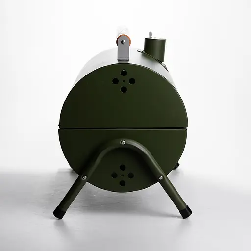 Вугільний гриль двосторонній портативний з решіткою Yiwu 38x25x35 см зелений універсальний для пікніка похідний розкладний BQ-2 - фото 5