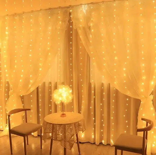 Новогодняя светодиодная гирлянда-штора Роса 2x2 м с 160 Тепло белыми LED лампочками и питанием USB - фото 7