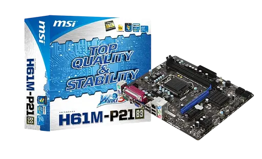 Материнская плата MSI H61M-P21 (B3) LGA 1155 (H61M-P21 (B3)) Б/У - фото 1