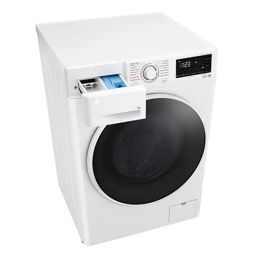 Стиральная машина LG фронтальная 9 кг 1400 A+++ 57 см дисплей пара инвертор белый - фото 8