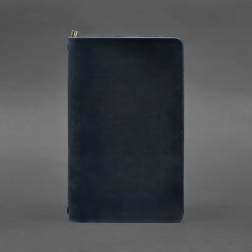 Кожаный блокнот (софт-бук) 8.0 на резинке синий Crazy Horse - фото 5