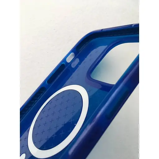 Оригинальный противоударный силиконовый чехол Tech21 Evo Check MagSafe для iPhone 14 Pro (6.1") Blue T21-9838 - фото 10