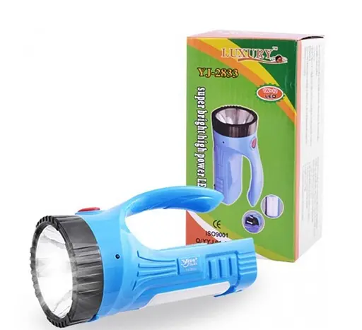 Светодиодный аккумуляторный фонарь Yajia YJ-2833 1+12 LED 3 режима прожектор переносной Голубой - фото 3