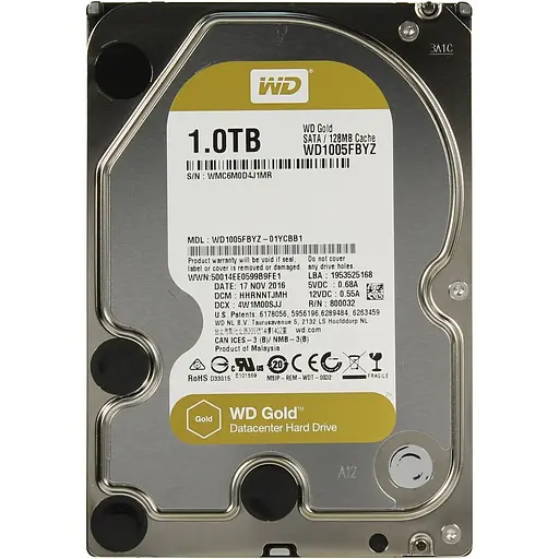 Жесткий диск 3.5" WD Gold Enterprise Class 1ТВ SATA 128MB (WD1005FBYZ) [141206] - фото 2