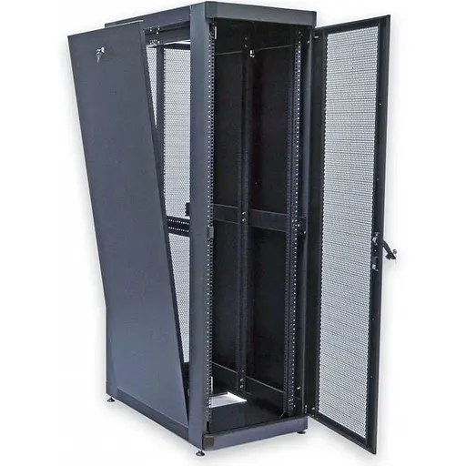 Шафа 19 42U 610х1055 мм ШГ посилена. перфоровані двері 66 чорна - фото 2