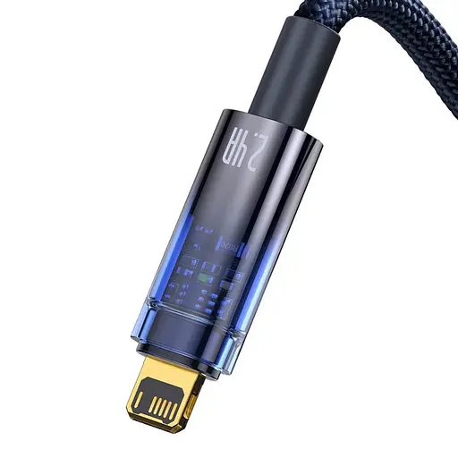 Кабель Baseus Explorer Series Auto Power-Off Fast Charging Data Cable USB to IP 2.4A 2 м голубой - фото 3