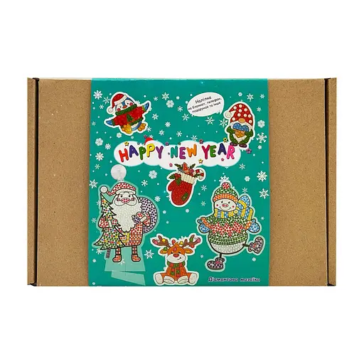 Набор для творчества со стразами "Happy New Year" GoToArt 187127, 12 наклеек - фото 1