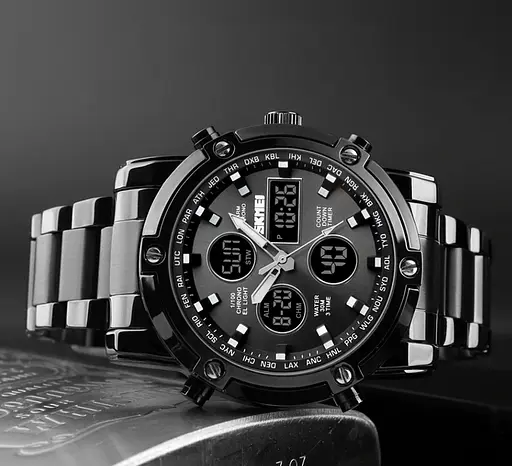 Наручний годинник чоловічий Skmei Molot Limited AllBlack Чорний (2191) - фото 5
