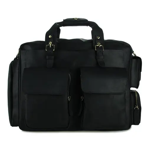 Вместительная кожаная сумка 2 в 1 John McDee для мужчин 38х10х30.5 см sum0028414 - фото 3