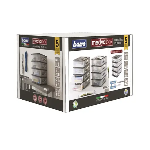 Модульный комод MEDYA, 26x35x39h4 выдвижные ящики, антрацит - фото 3