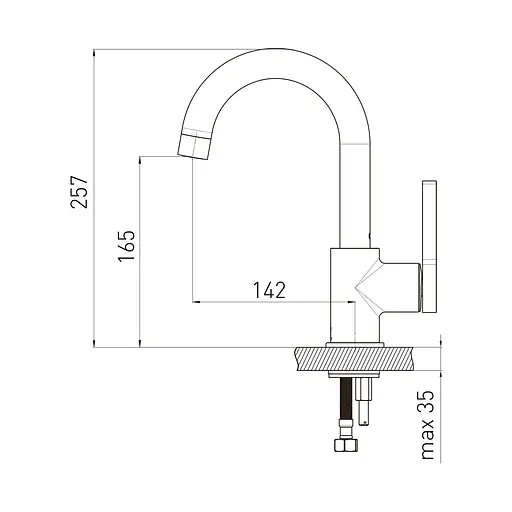 Змішувач для умивальника Volle Mora 35 мм de la noche 1537.010204 Чорний матовий - фото 2