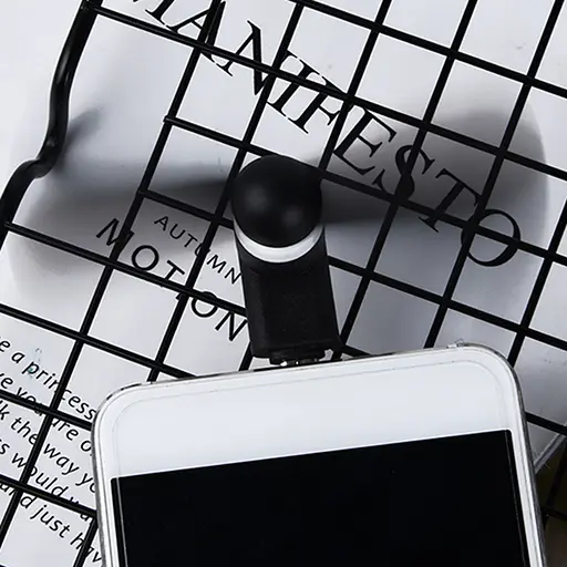 Вентилятор мобильный MicroUSB черный - фото 2