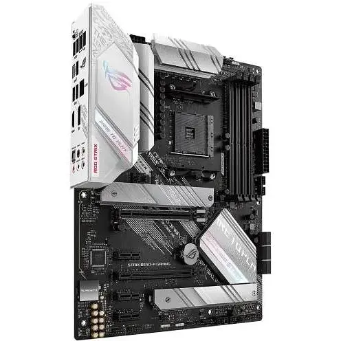 Материнская плата Asus Rog Strix AM4 (B550) B550-A Gaming, B550, 4xDDR4, CrossFire, Int.Video (CPU), 6xSATA3, 2xM.2, 1xPCI-E 16x 4.0, 1xPCI-E 16x 3.0, 3xPCI-E 1x 3.0, ROG SupremeFX, I225-V, 8xUSB3.2/6xUSB2.0, HDMI/DP, ATX - фото 3