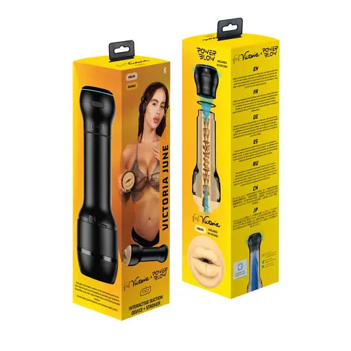 Реалистичный мастурбатор Kiiroo Victoria June Realistic Lips + PowerBlow телесный - фото 7