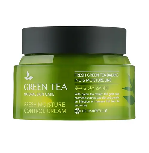 Крем для лица Зеленый чай Green Tea Fresh Moisture Control Cream Bonibelle Enough 80 мл - фото 1