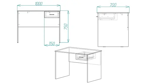 Стол компьютерный Бад Ferrum-decor 750x1000x700 ДСП Дуб Сан-Марино 16 мм (FRD-104765) - фото 3