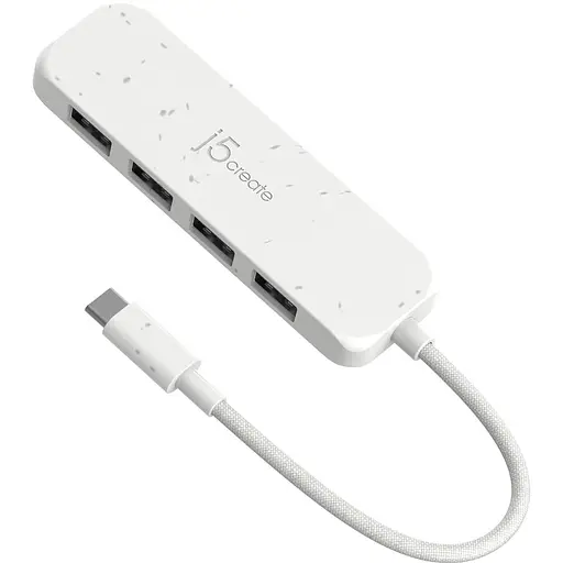 USB-хаб j5create JCH341EW-N USB-C на 4 USB-A, белый (JCH341EW-N) - фото 2