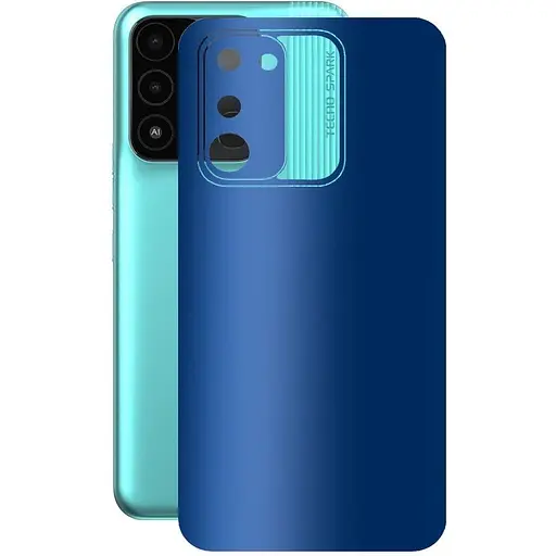 Защитная пленка StatusSKIN для Tecno Spark 8c Корпус Винил Синий матовый - фото 1
