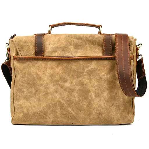 Чоловічий портфель з канвасу та шкіри наппа TARWA 36х27х10 см sum0028420 - фото 4