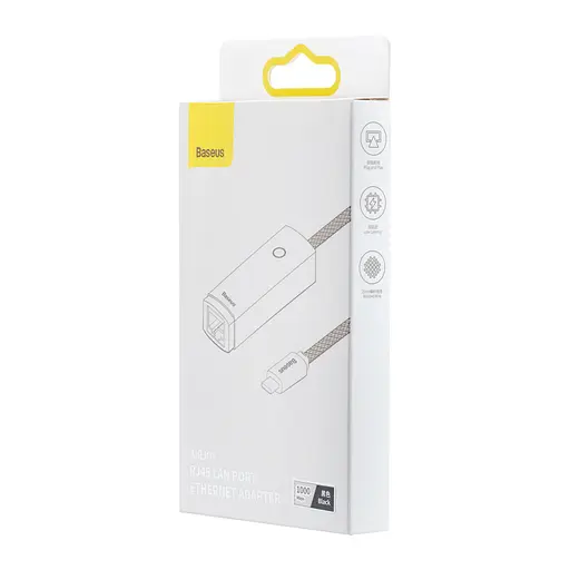 Usb-хаб Baseus Lite Series Ethernet Adapter Type-C to RJ45 LAN Port (1000Mbps) Черный - фото 2