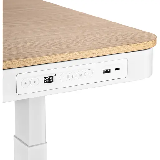 Стіл комп'ютерний 2E СЕ218D-MOTORIZED, регулювання висоти, електропривід 220В, (USB-A/USB-C), 72/120х118x60 см, бежевий - фото 6