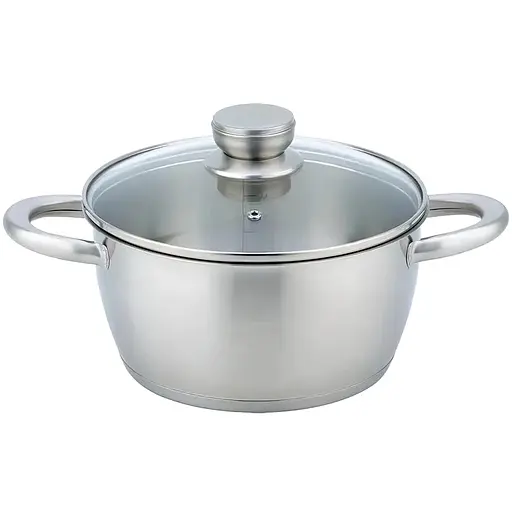 Каструля Ardesto Gemini Lucca зі скляною кришкою 5.5 л нержавіюча сталь (AR4355LC)