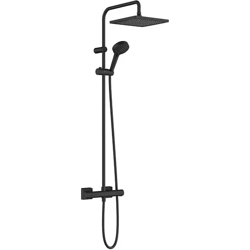 Душова система Hansgrohe Vernis Shape Showerpipe 240 1jet з термостатом Matt Black 26427670, Чорний матовий - фото 1