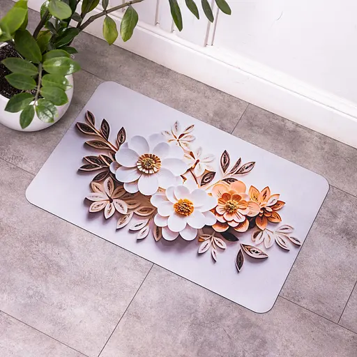 Антискользящий 3D коврик для ванной комнаты из мягкого диатомита 38×58(см) влагопоглощающий коврик для дома ванны душа и туалета Yiwu HP-42-63 - фото 2