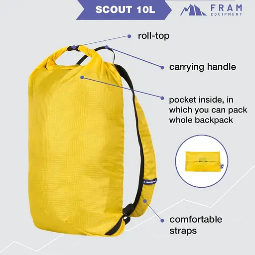 Рюкзак Fram Scout 10 L Желтый (1044-id_6889) - фото 4