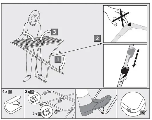 Сушилка для белья напольная Casa Si Kolibri 18m White (CS42191C06D) - фото 4