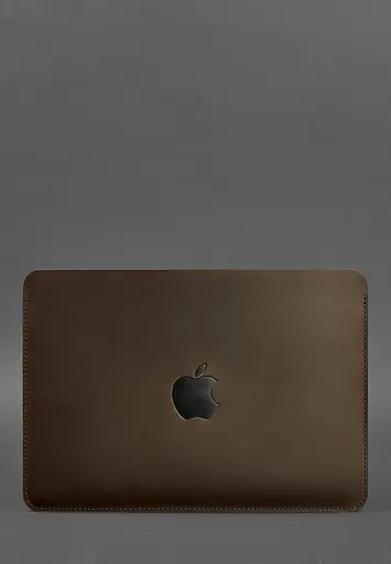 Шкіряний чохол BlankNote для MacBook 14 дюйм Темно-коричневий Crazy Horse - фото 3