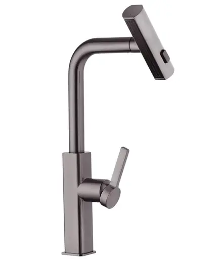 Змішувач для кухні з висувним виливом Kroner KRP Edelstahl Klassisch - PVD03918 (CV032499) - фото 4