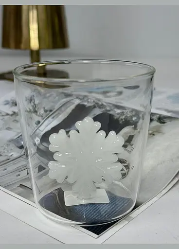 Новорічний стакан Olens 102-1177 із фігуркою всередині Сніжинка 360 мл прозорий - фото 5