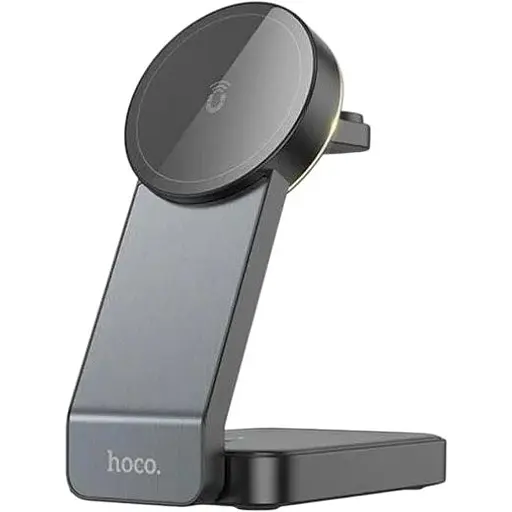 Беспроводная зарядка подставка Hoco CQ3 для iPhone iWatch/Airpods на 5-15W QI 3А черная
