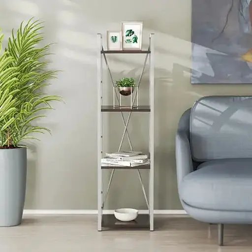 Этажерка 4/34 Ferrum-decor Серии Коннект 120x34x28 серый ДСП Венге 16мм (FRD-105543)