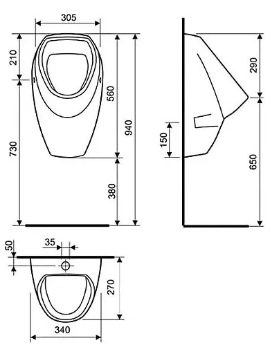 Уринал (пісуар) Cersanit Apollo A100 K11-0024 - фото 3