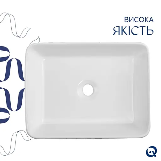 Раковина накладная Qtap Tern Marble, прямоугольная, с донным клапаном QT17116069MR - фото 4