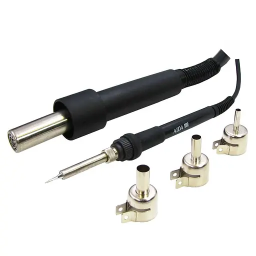 Паяльная станция Aida 952D+, фен с вентиляторным нагнетателем, встроенным в корпус блока управления, паяльник - фото 5