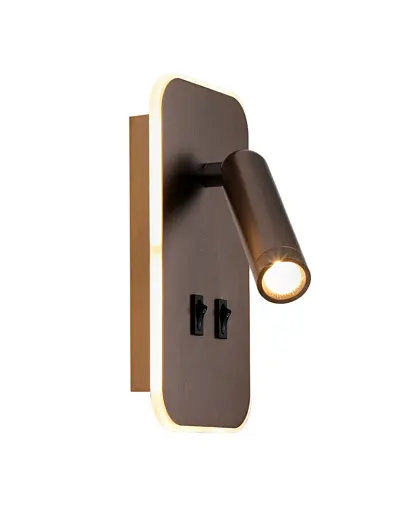 Бра Italux WL-83957-1-CF Doria LED 2x8W 3000K 559Lm IP20 коричневый - фото 3