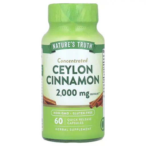 Кориця цейлонська Nature's Truth Concentrated Ceylon Cinnamon 2000 мг 60 капсул швидкого вивільнення