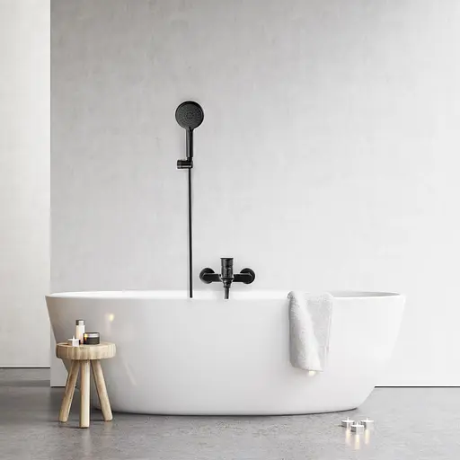 Смеситель для ванны Rea Mayson black черный настенный REA-B9634 Черный - фото 10