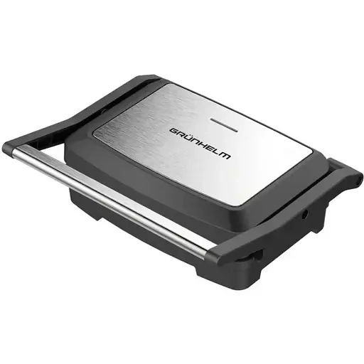 Прижимной контактный электрический гриль Grunhelm G753 домашний с антипригарным покрытием 750Вт Серый - фото 1